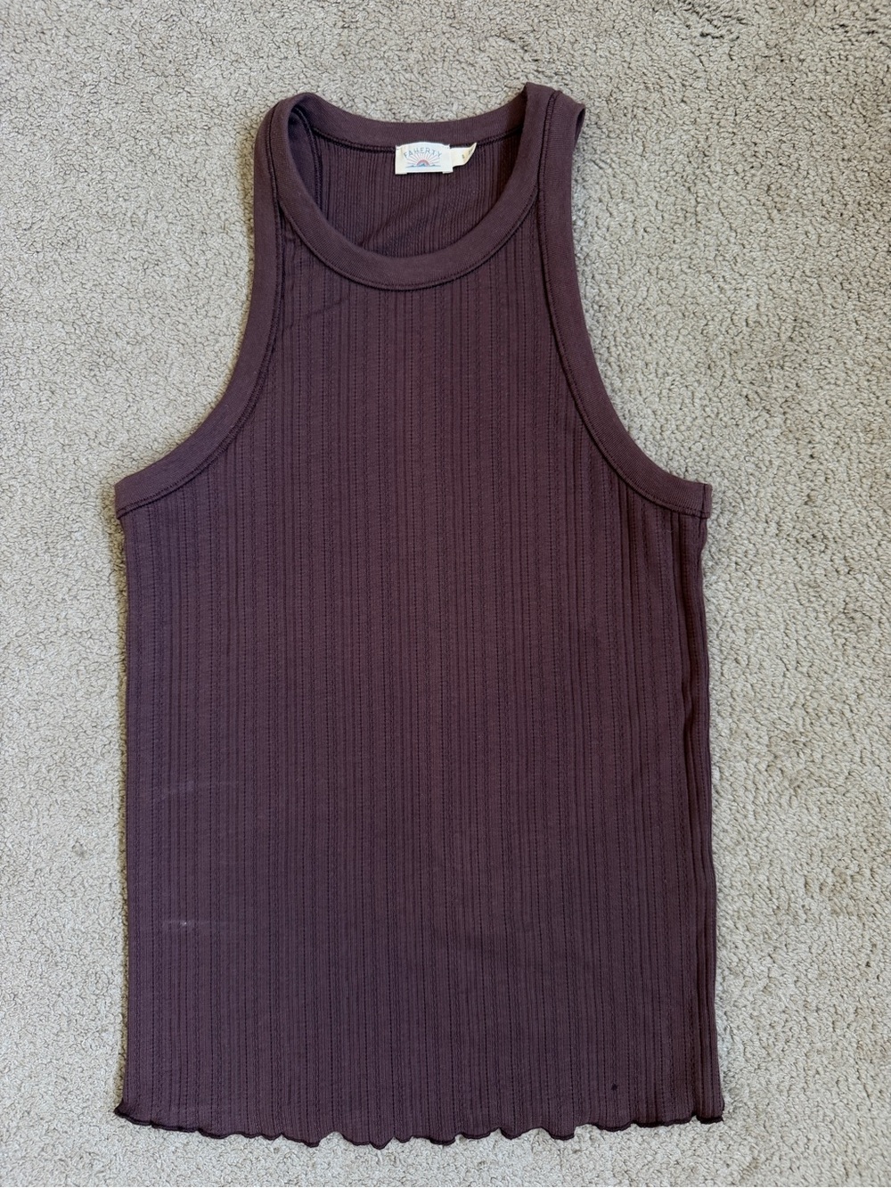 Faherty Ribbed Tank Top - Brown